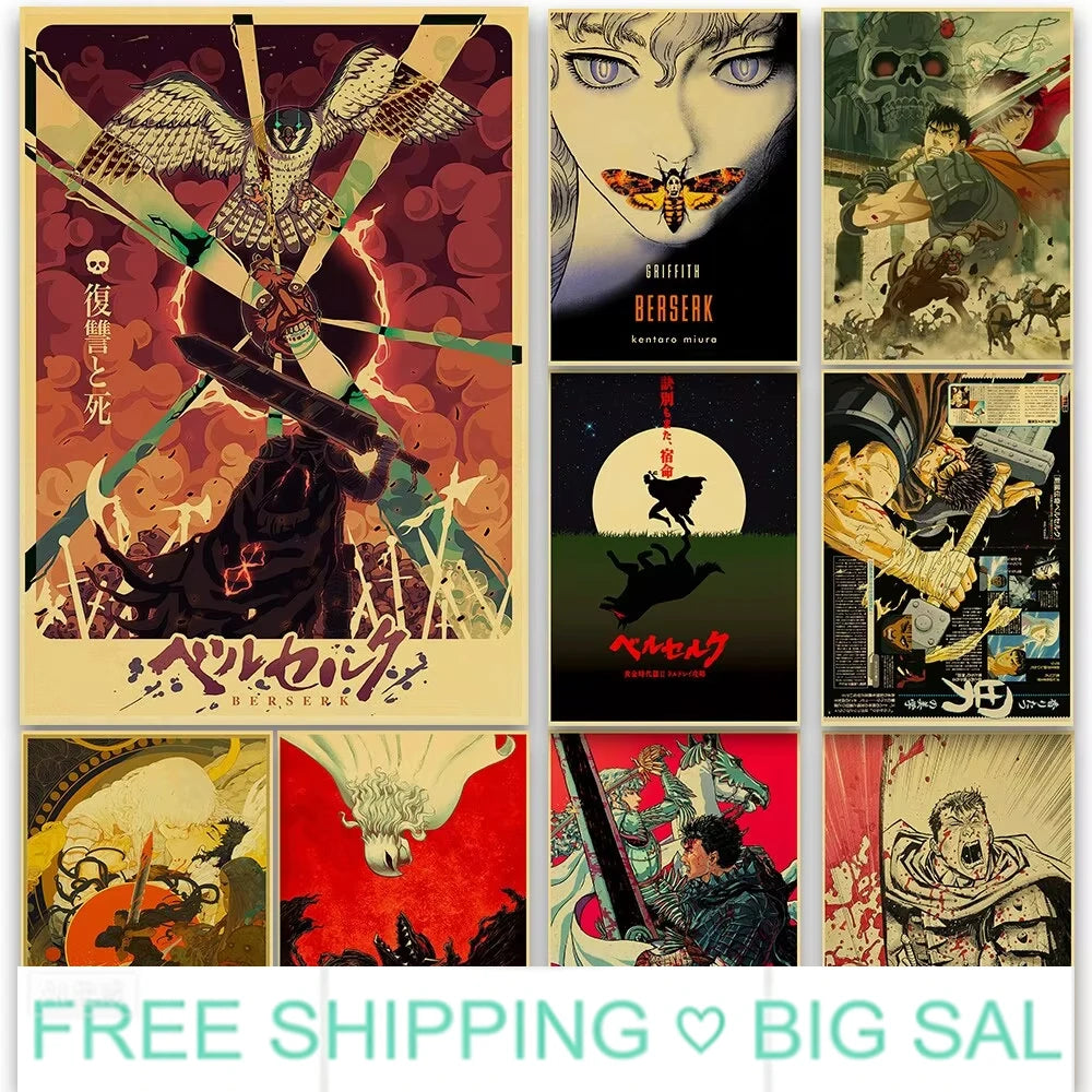 Berserk Anime Canvas Wall Art Retro Poster | Home Décor