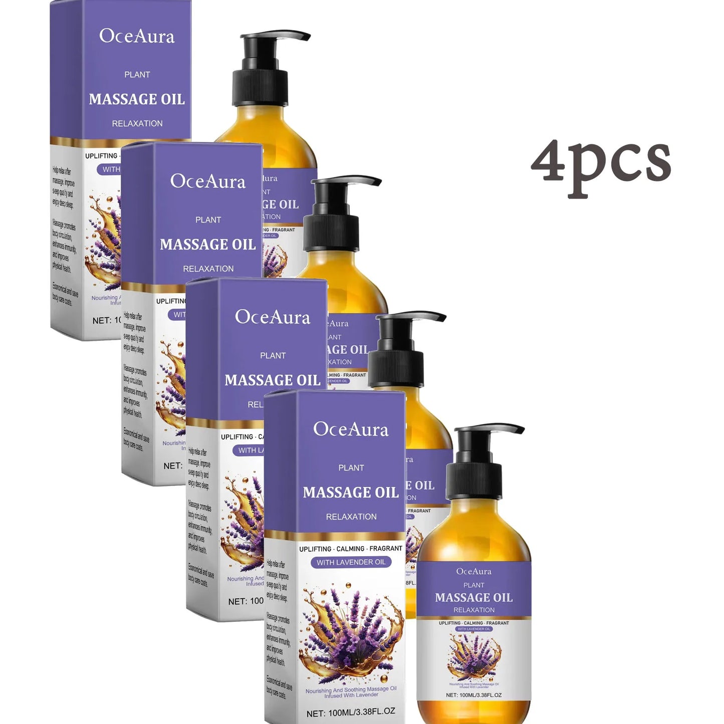 OceAura Lavender Body Massage Oil – Calming & Moisturizing 100ml