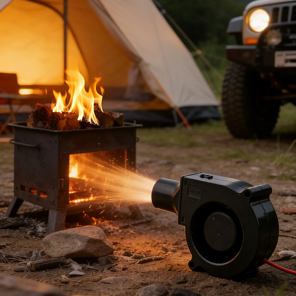 Portable BBQ Blower Fan | Adjustable Speed Charcoal Chimney Starter
