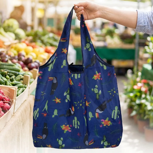 190T Polyester Tote Bag Large Foldable Shopping Bag Lightweight Waterproof Eco-Friendly with Shoulder Straps for Grocery Travel Peaceful Pleasures Health and Wellness