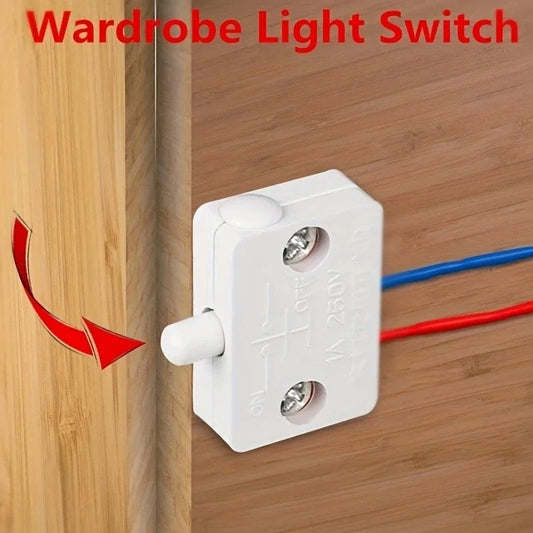 Automatic Reset Push Button Cabinet Light Switch | Closet Cabinet Light Switch Peaceful Pleasures Health and Wellness 1pc white