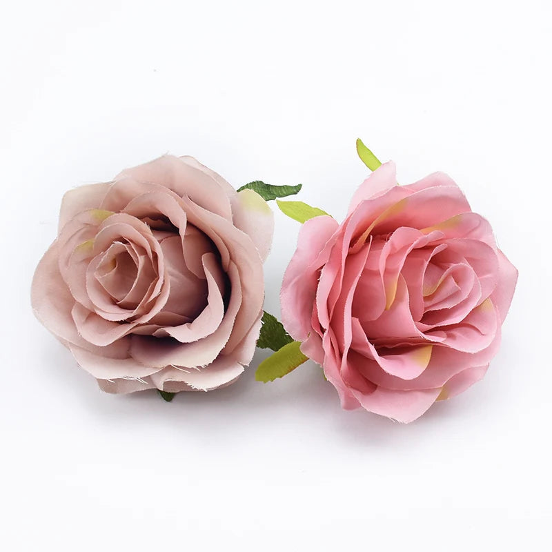 Silk Rose Artificial Flower Heads 5/10 Pcs | Wedding & Party Decor