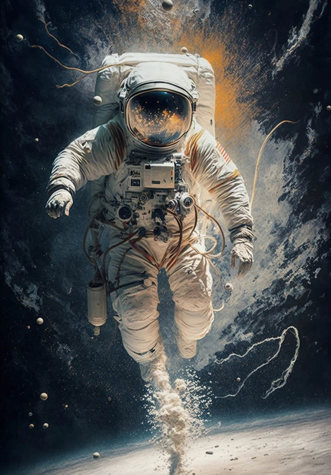 Astronaut Canvas Wall Art | Modern Sci-Fi Space Poster Print Canvas Wall Art Peaceful Pleasures Health and Wellness 15 40x50cm Unframed