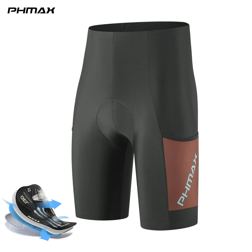 Men's 5D Padded Cycling Shorts – Gel Cushion, Quick-Dry & Pockets