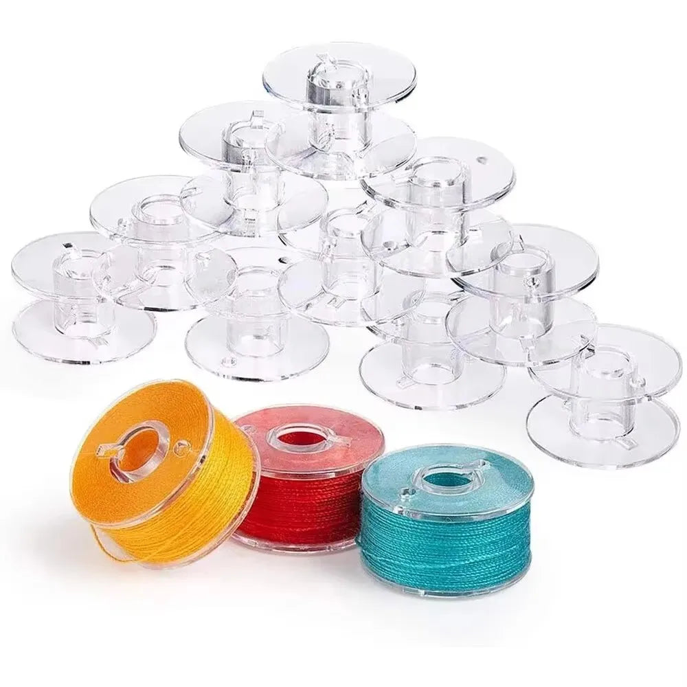 Sewing Bobbins Spools Clear Plastic Machine Storage Box Empty Spool