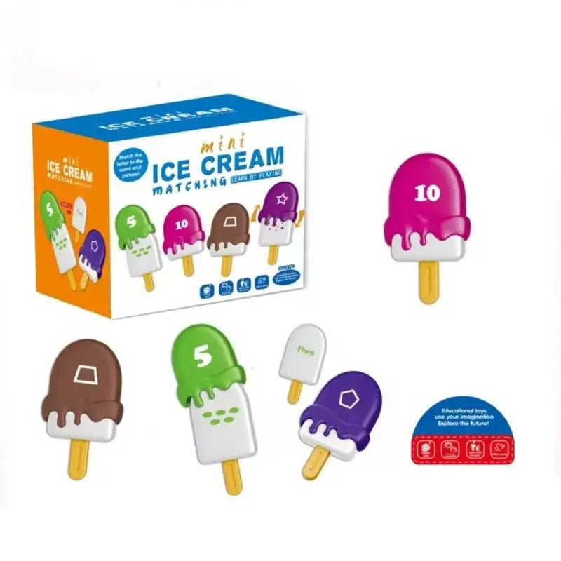 26-Piece Ice Cream Letter & Counting Matching Toy | Ages 3–6