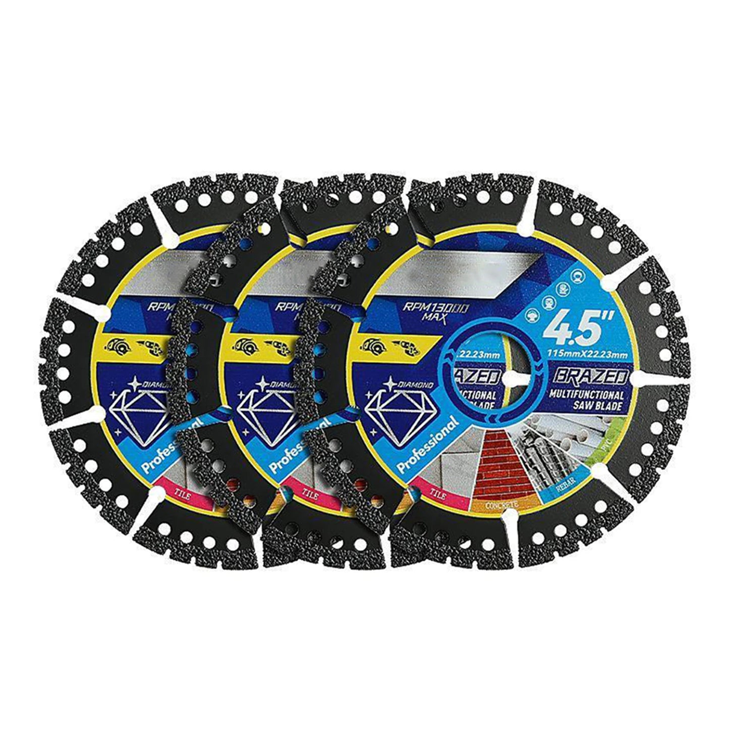 Multi-Material Cutting Blades Cut Metal Tile Stone Plastic Angle Grinder Saw Blades For Alloy Cast Iron Marble Tool Accessories Peaceful Pleasures Health and Wellness 3pcs