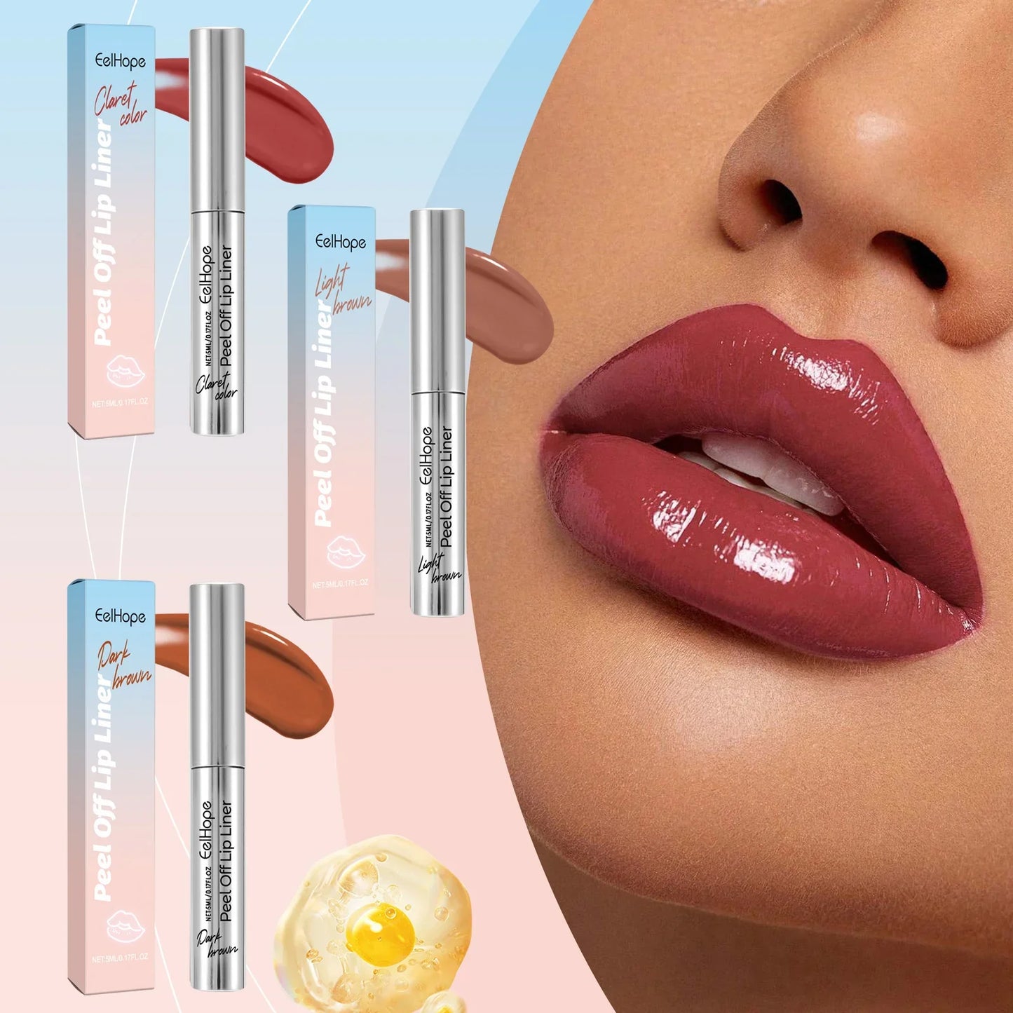 Eelhope Peel-Off Lip Liner – Waterproof Matte Tint Lip Stain