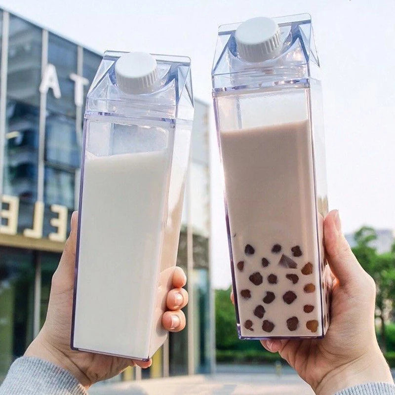 Milk Carton Water Bottle 500ml/1000ml | Leakproof & Reusable