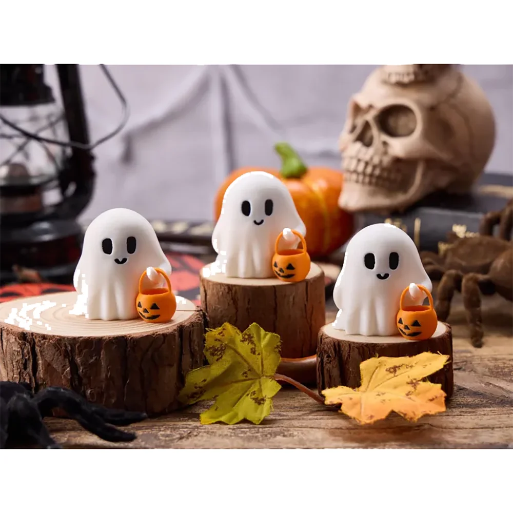 3-Piece Halloween Ghost Pumpkin Resin Desk Decor Set | Gift