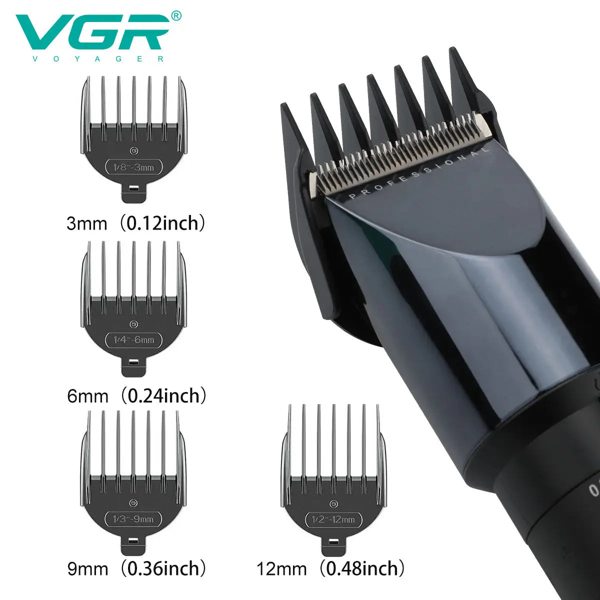 VGR 698 high-end hair clipper, deep cleaning hair trimmer, multifunctional men's hair removal salon carving, electric push shear Peaceful Pleasures Health and Wellness