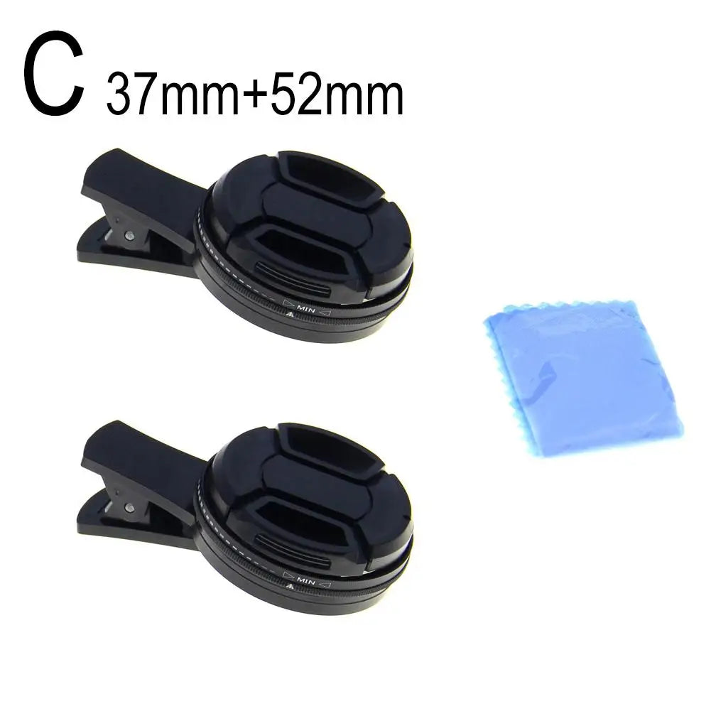 37mm Clip-On ND2-400 Variable ND Filter for Smartphones & DSLRs