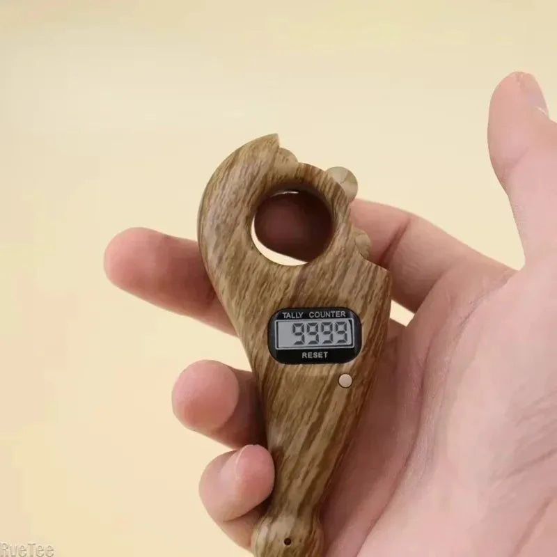 Digital Wooden Rosary Hand Counter | LCD Meditation Tally