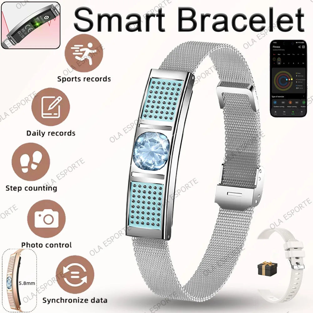 2026 New Fashion Women Smart Bracelet Sport Modes Fitness Tracker Heart Rate Health Monitor IP68 Waterproof Smart Watch Men Hw12 Peaceful Pleasures Health and Wellness Silver Milan