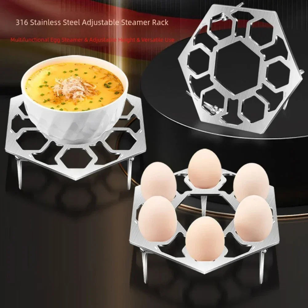 Stainless Steel Stackable Egg Steamer Rack | Multi-Hole Tray