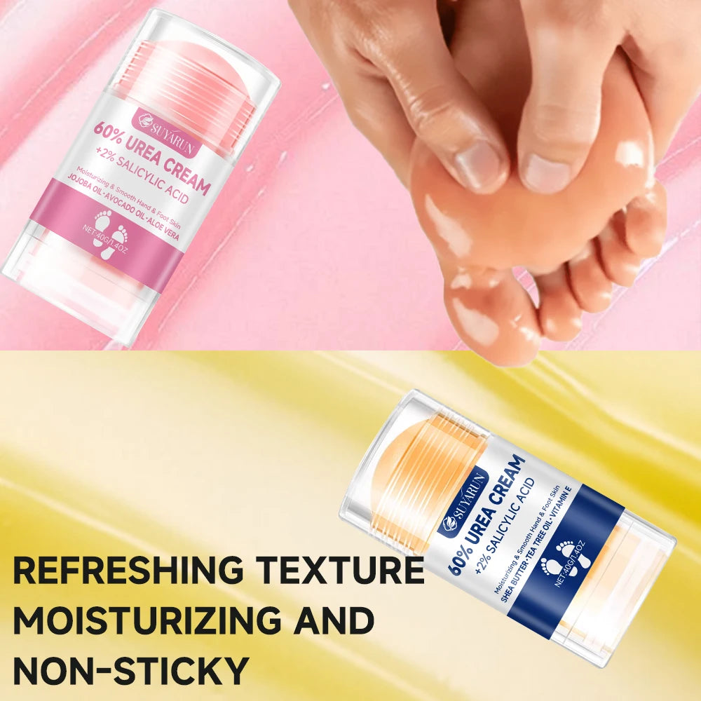 SUYARUN 60% Urea Foot Cream Stick - Moisturizing & Exfoliating, Cracked Heel Repair, Deep Hydration for Dry Feet, Long protect. Peaceful Pleasures Health and Wellness