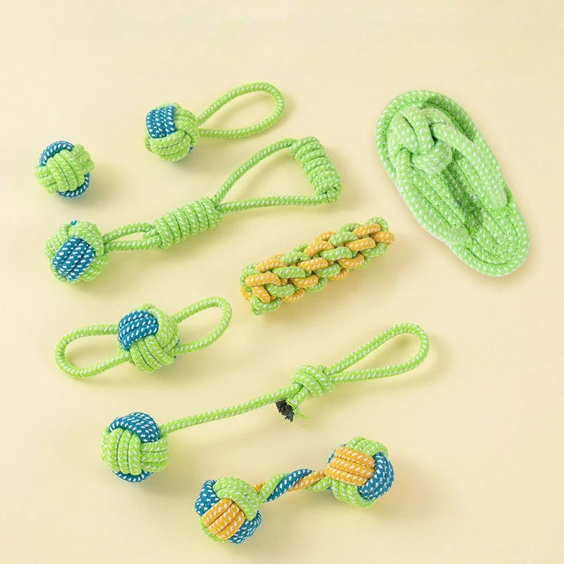 Dog Toy Rope Ball Toy for Dogs Training Toy for Dogs Teeth Cleaning Tug Toy Interactive Knot Rope Resistant To Biting Molars Peaceful Pleasures Health and Wellness 07