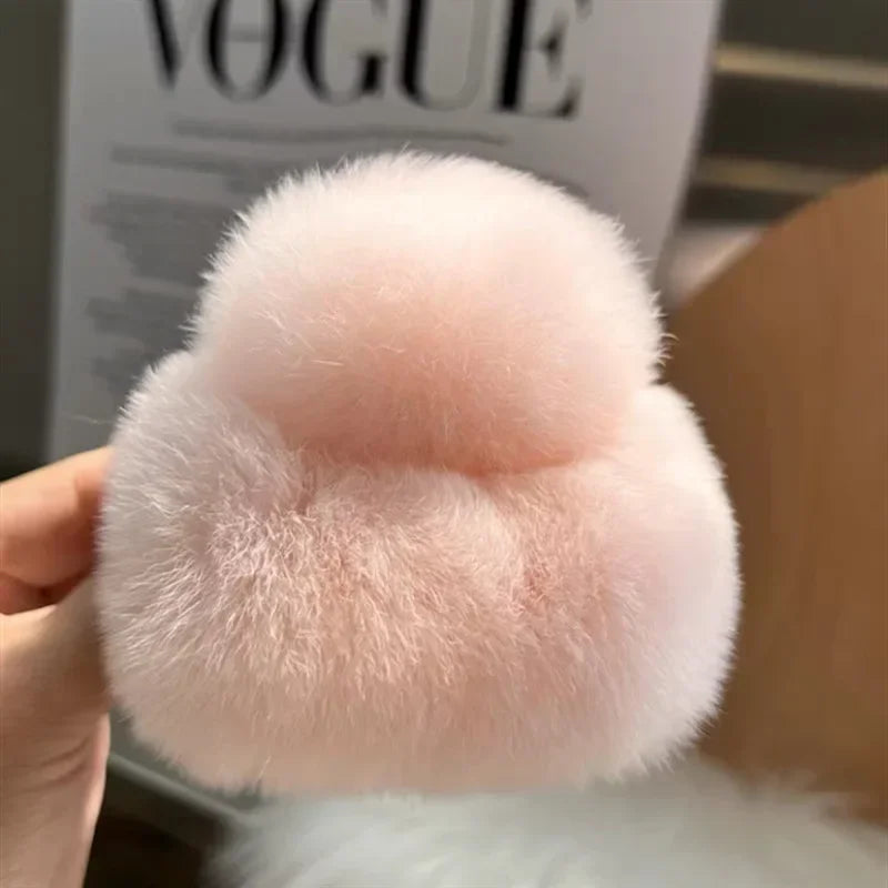 Otter Rabbit Fur Clip Korean Furry Hair Clip Cute Furry Shark Clip Headband Back of The Head Hair Clip Fashionable and Versatile Peaceful Pleasures Health and Wellness S7073-07