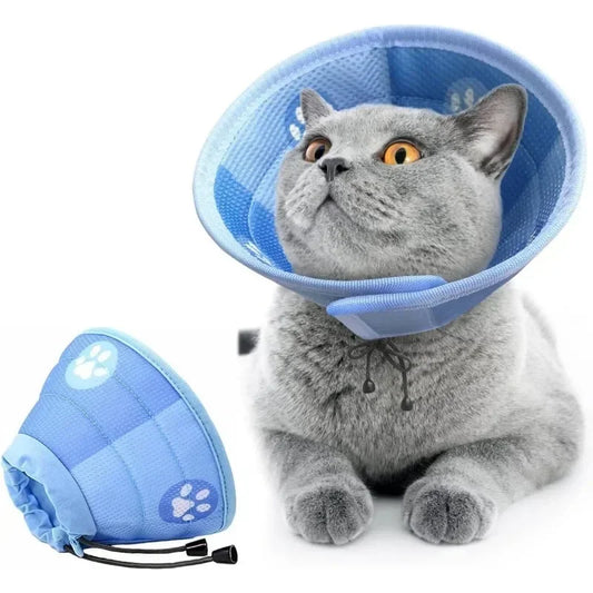 Adjustable Cat Cone Collar Soft Cute Cats Recovery Collar Protective Pet After Surgery Lightweight Elizabethan Collars for Pet Peaceful Pleasures Health and Wellness