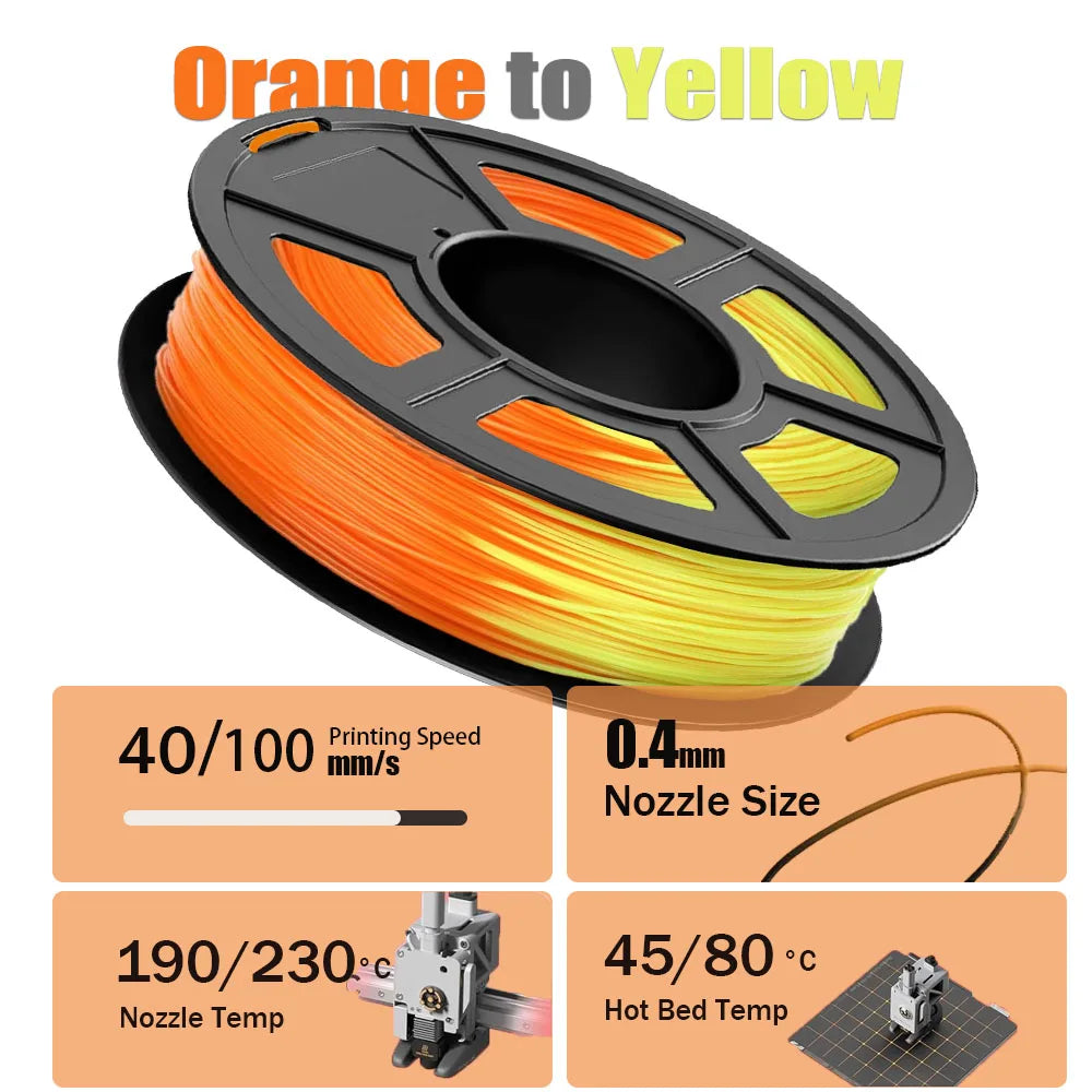 DINGSUN Color Change PLA Filament 1.75mm | Temp-Reactive