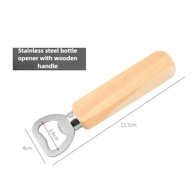 Wooden Handle Stainless Steel Beer Bottle Opener | Rustproof