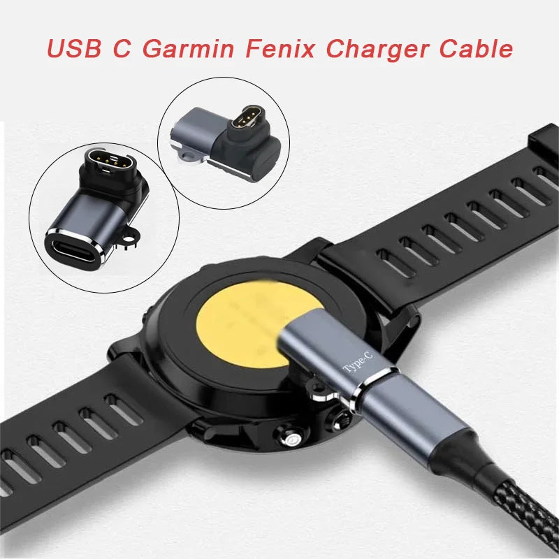 For Garmin Fenix 8 7 7S 6 Forerunner 955 965 instinct 3 2 E USB-C Charger Smartwatch Charger Adapter Garmin Charging Cable Peaceful Pleasures Health and Wellness