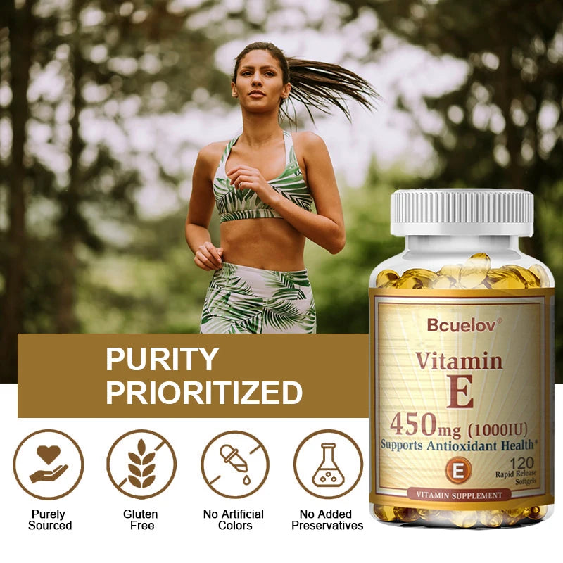 Vitamin E 1000 IU Softgels – Skin, Hair & Immune Support