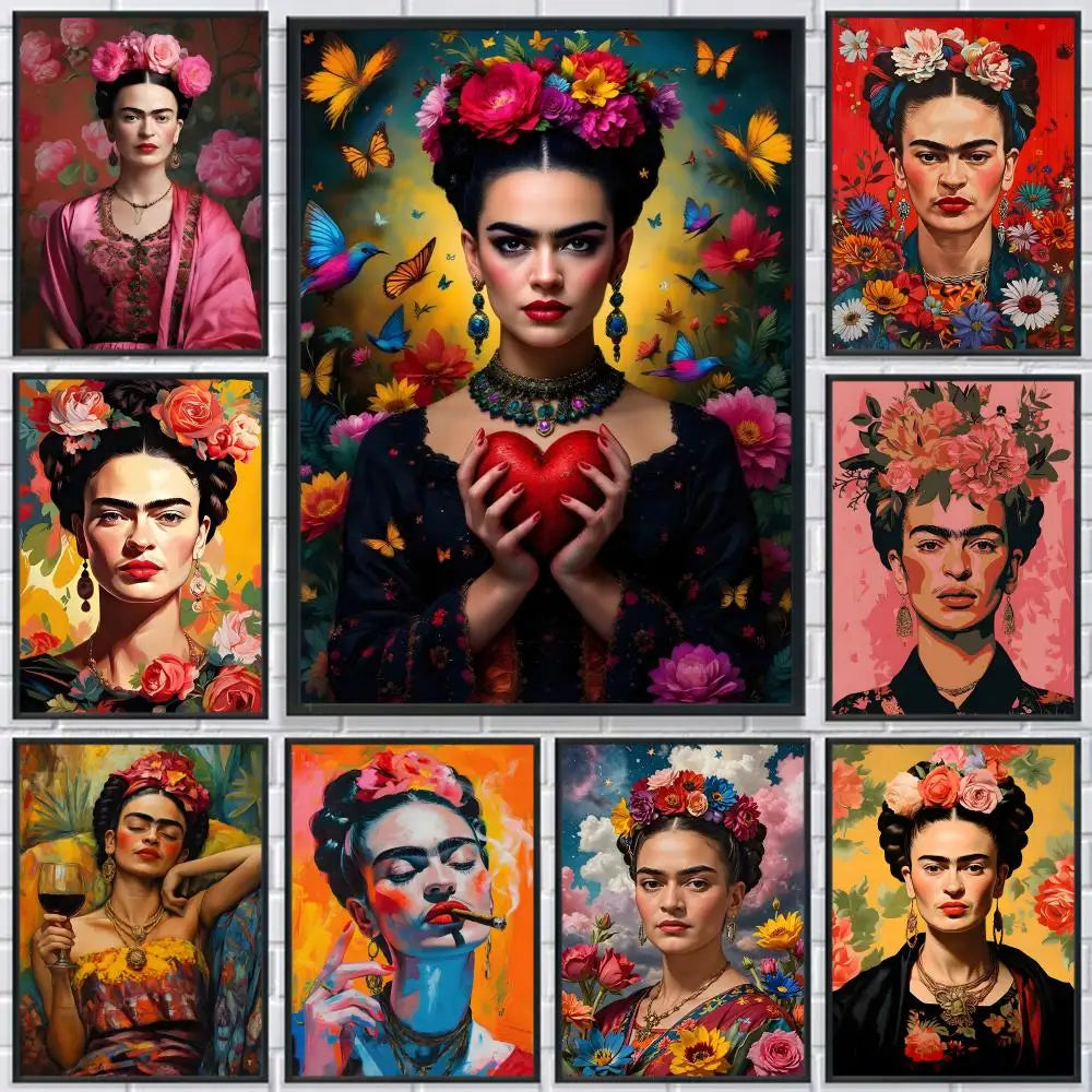 Frida Kahlo Anime Wall Poster – Self-Adhesive Waterproof PVC Art Wall Art Poster Peaceful Pleasures Health and Wellness