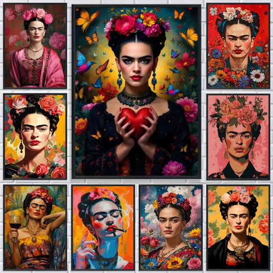 Frida Kahlo Anime Wall Poster – Self-Adhesive Waterproof PVC Art Wall Art Poster Peaceful Pleasures Health and Wellness