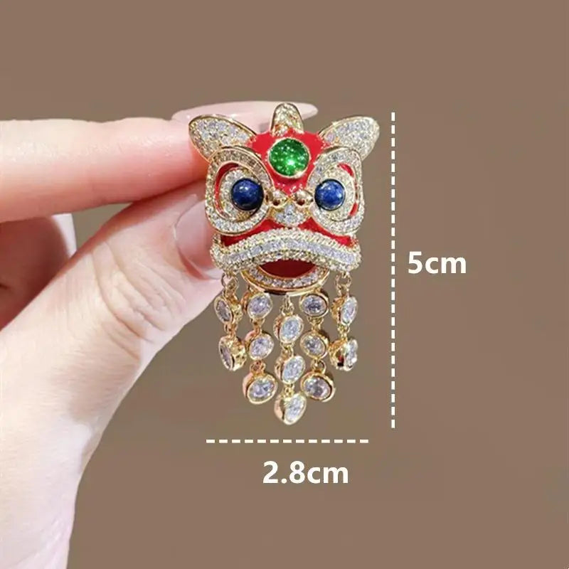 Phoenix Crest Flower Tassel Brooch | Chinese Court Style Pin Decorative Brooch Pin Peaceful Pleasures Health and Wellness A3