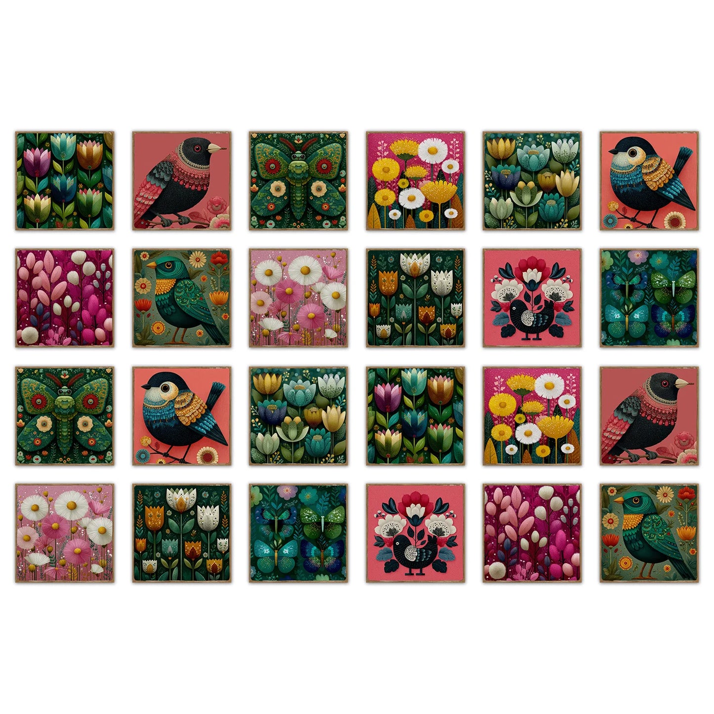 24 pieces European style flower tiles wall stickers Self-adhesive kitchen bathroom decorative ceramic tiles stickers glossy crys Peaceful Pleasures Health and Wellness NHZ71 10X10cm 24PCS