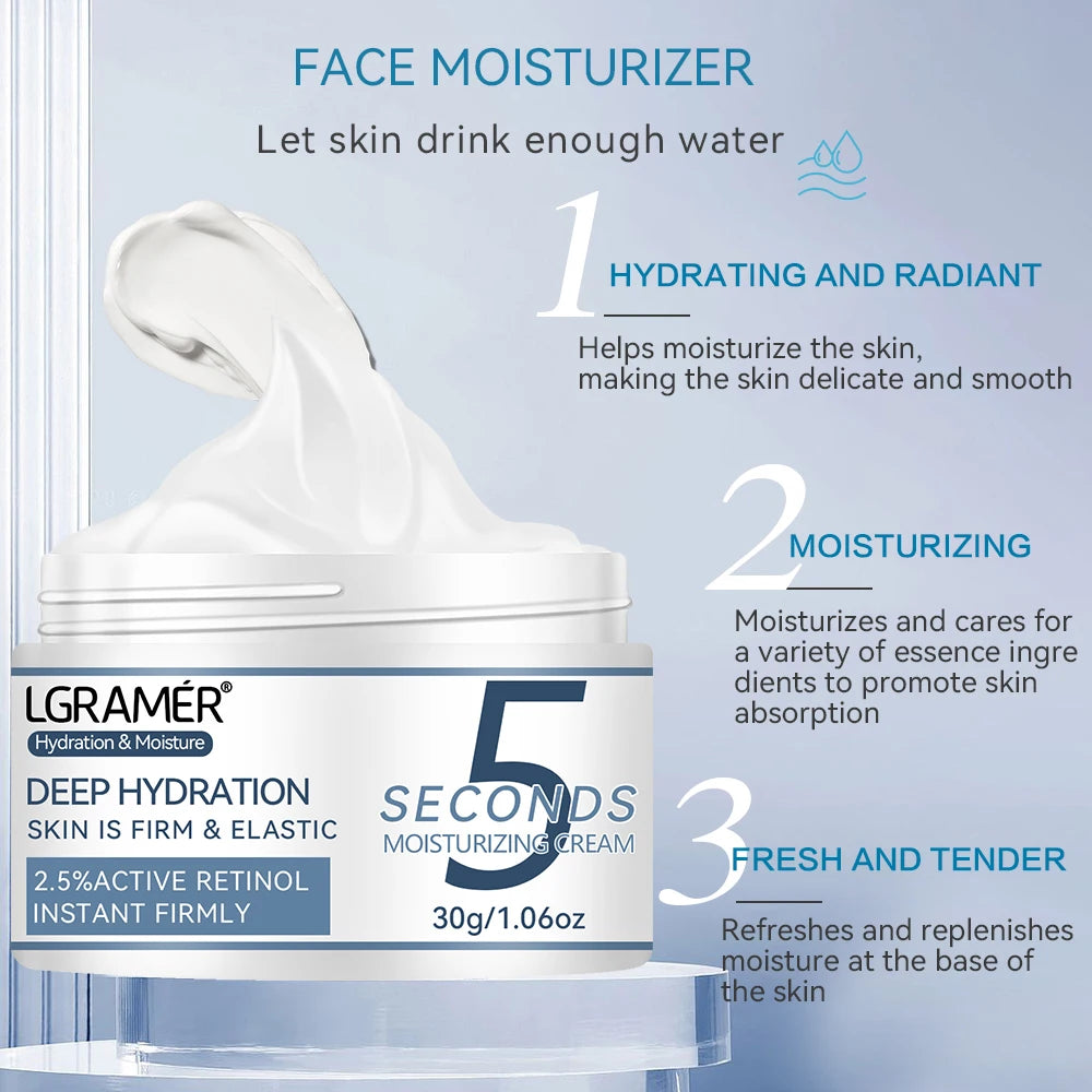 5 Seconds Active Retinol Smooth Wrinkles Cream Improve Damaged Skin Firming Face Fine Skin Moisturizing Care Lifting Cream Peaceful Pleasures Health and Wellness