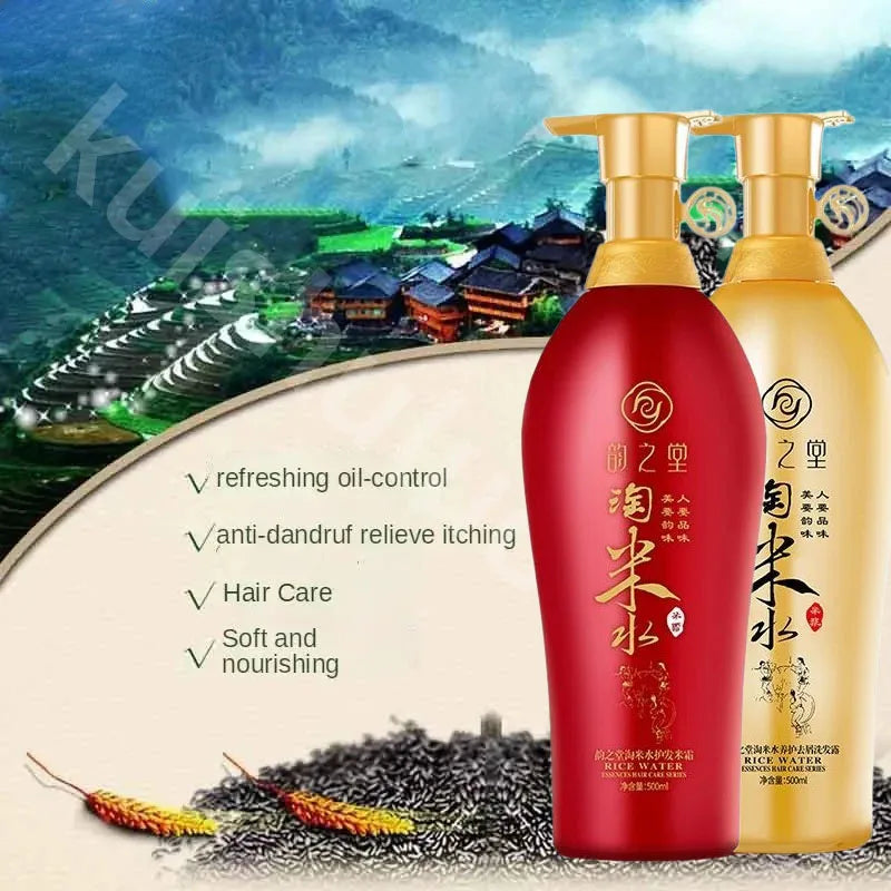 500ml Rice Water Shampoo – Hair Growth & Anti-Dandruff