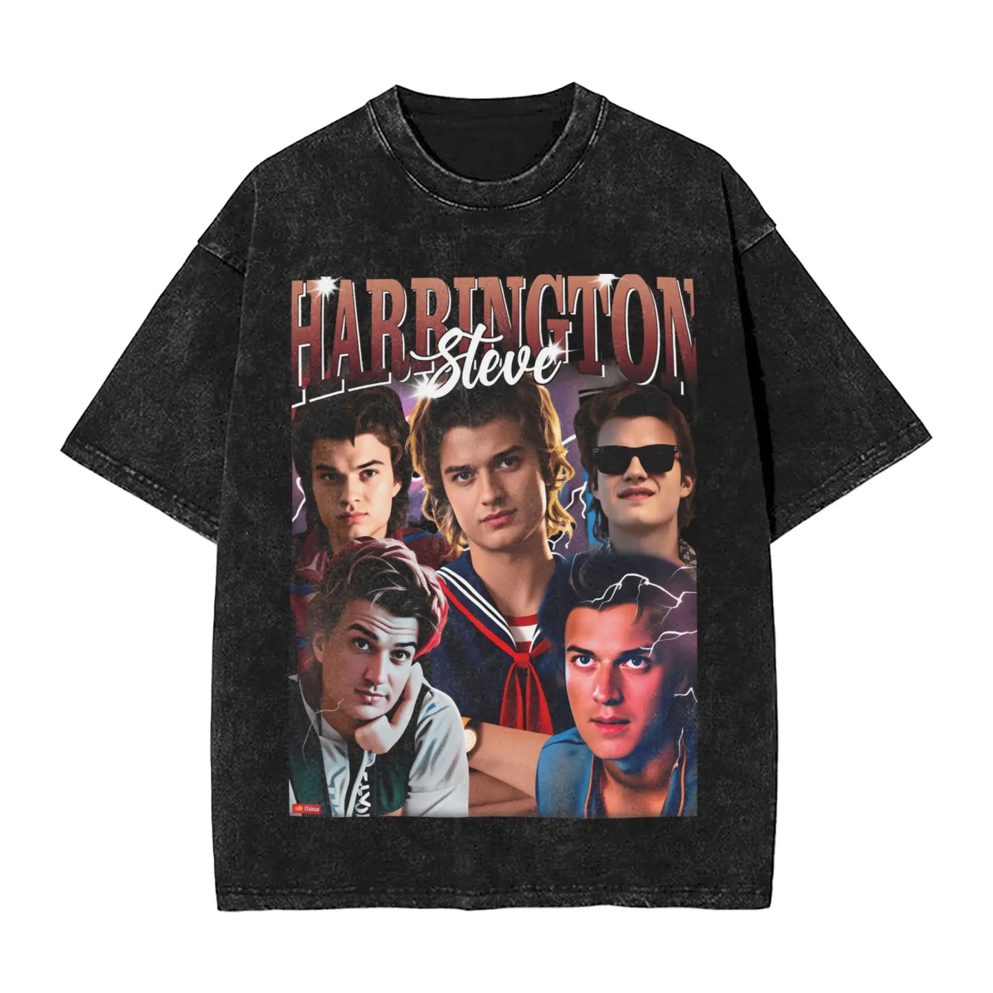 Steve Harrington Washed T Shirt Male Y2K Fun Cotton T Shirts Summer O-Neck Hip Hop Tee Shirt Printed Big Size Clothing Peaceful Pleasures Health and Wellness 3 XXL