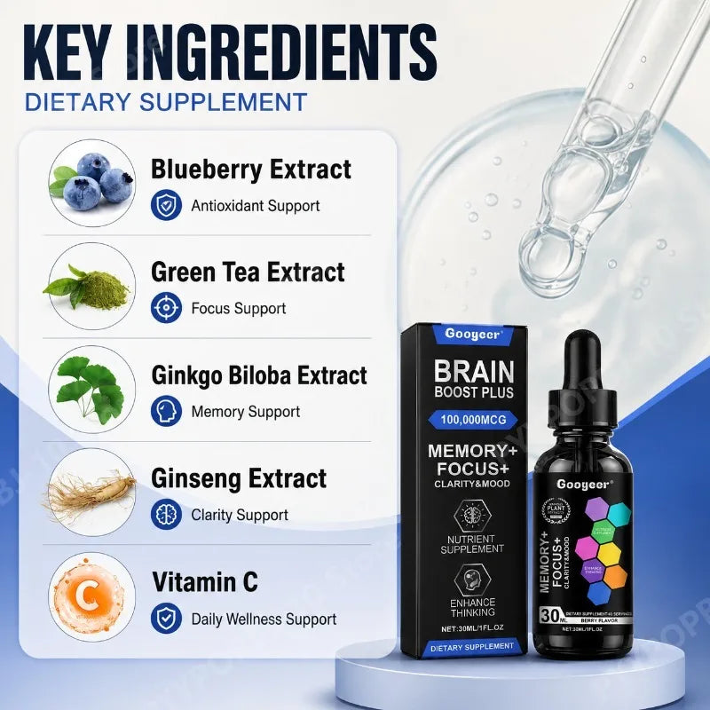 Herbal Wellness Drops – Blueberry Ginkgo Ginseng Vitamin C 30ml
