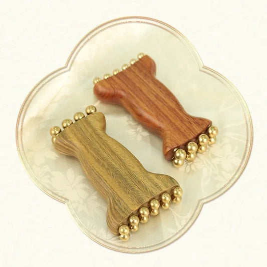 Sandalwood Goat Horn Facial Massager | 14 Bead Fascia Lift Tool Facial Massager Tool Peaceful Pleasures Health and Wellness