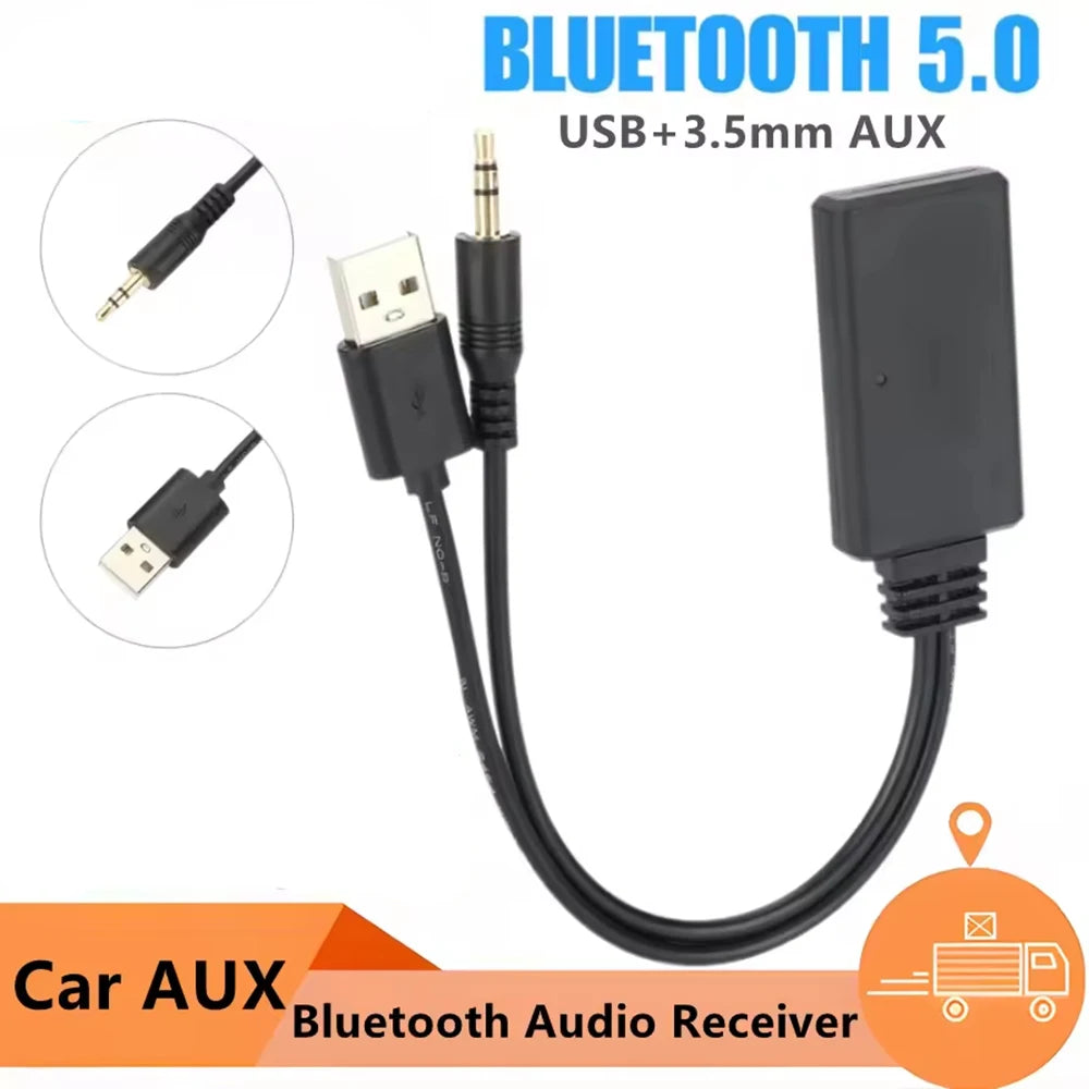 Bluetooth 5.0 Car Receiver – AUX USB Wireless Audio Adapter