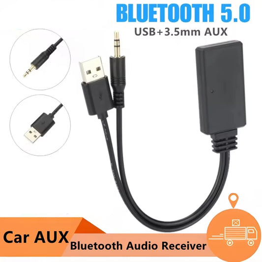 Bluetooth 5.0 Car Receiver – AUX USB Wireless Audio Adapter Car Bluetooth Receiver Peaceful Pleasures Health and Wellness