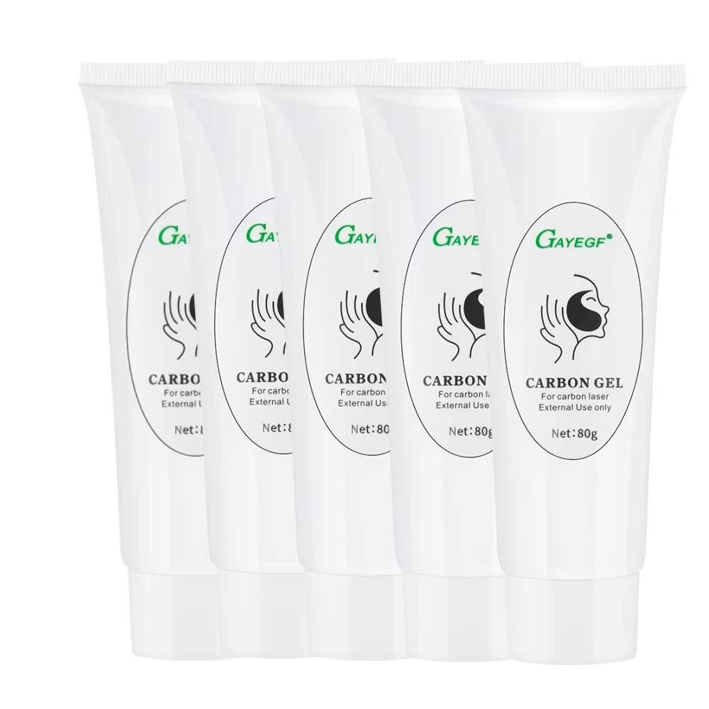 Active Carbon Gel for Laser Skin Rejuvenation, Removing Blackheads, Shrink Pores, Absorb Dirt, Face Cream Used with Nano Light Peaceful Pleasures Health and Wellness 5pcs 80ml 1