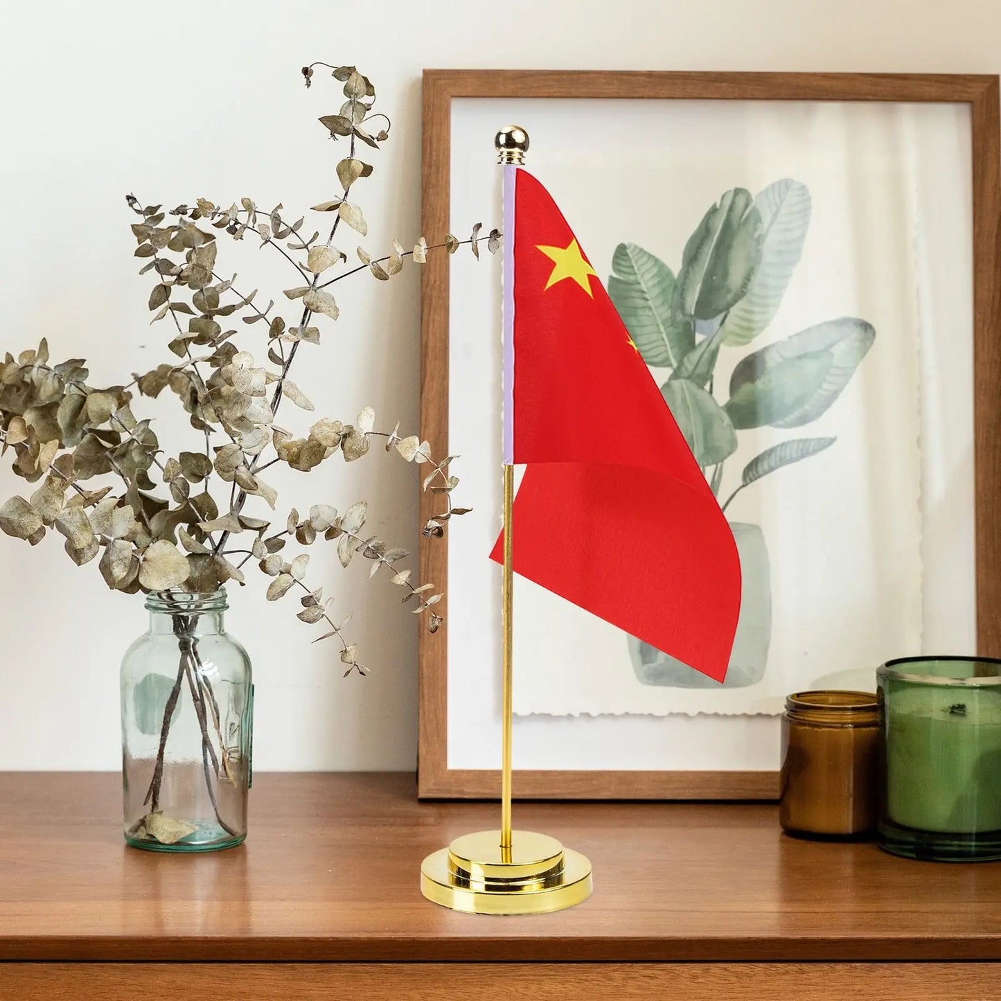 Metal Flag Display Holder Flag Rod Flag Pedestal Table Runner Fixed Base Home Desktop Balcony Garden Flagpole Pedestal Peaceful Pleasures Health and Wellness