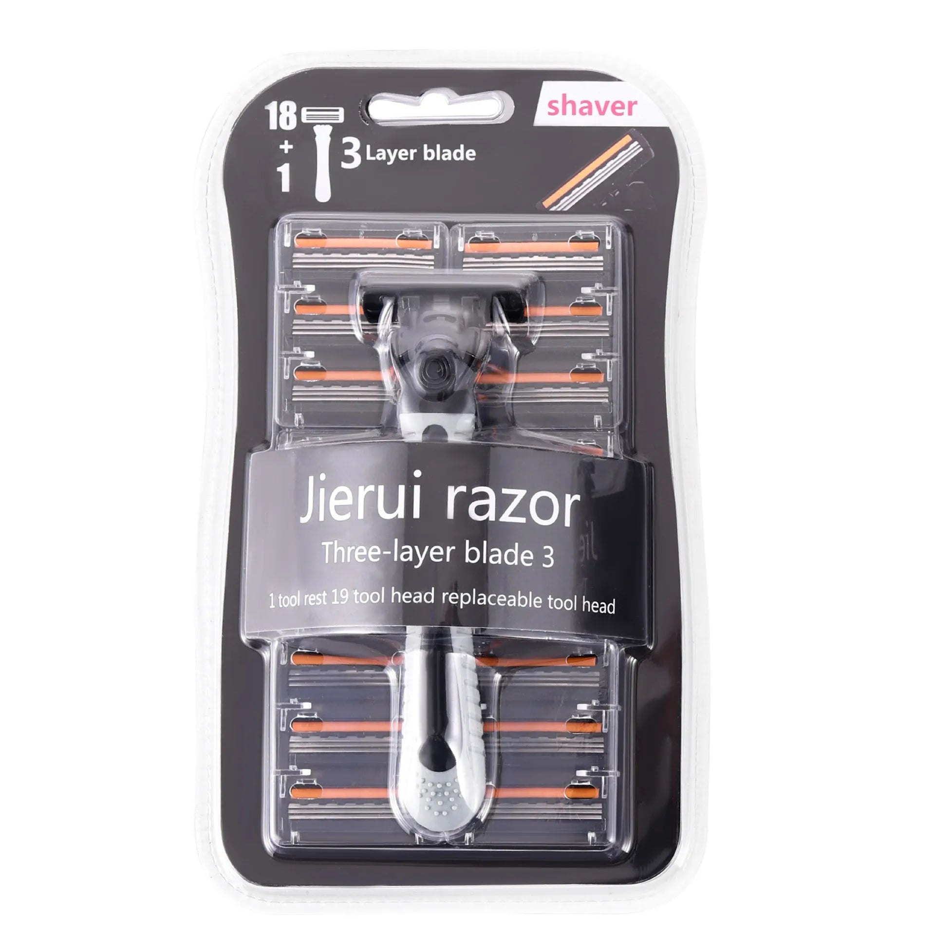 Shaver Brand New Design Men Razor Shaving Three Layer Shaver Reusable Razor Imported Blade Multi Tool Head Replace Peaceful Pleasures Health and Wellness Orange