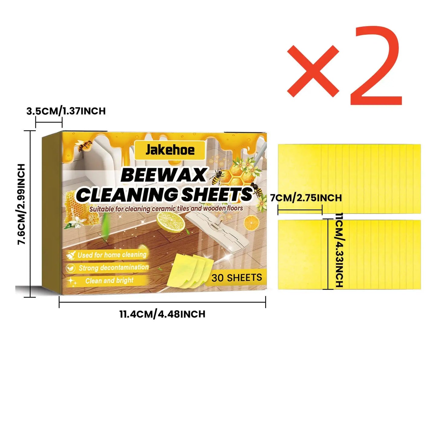 Beeswax Floor Cleaning Sheets 30 Pack | Deep Clean & Shine