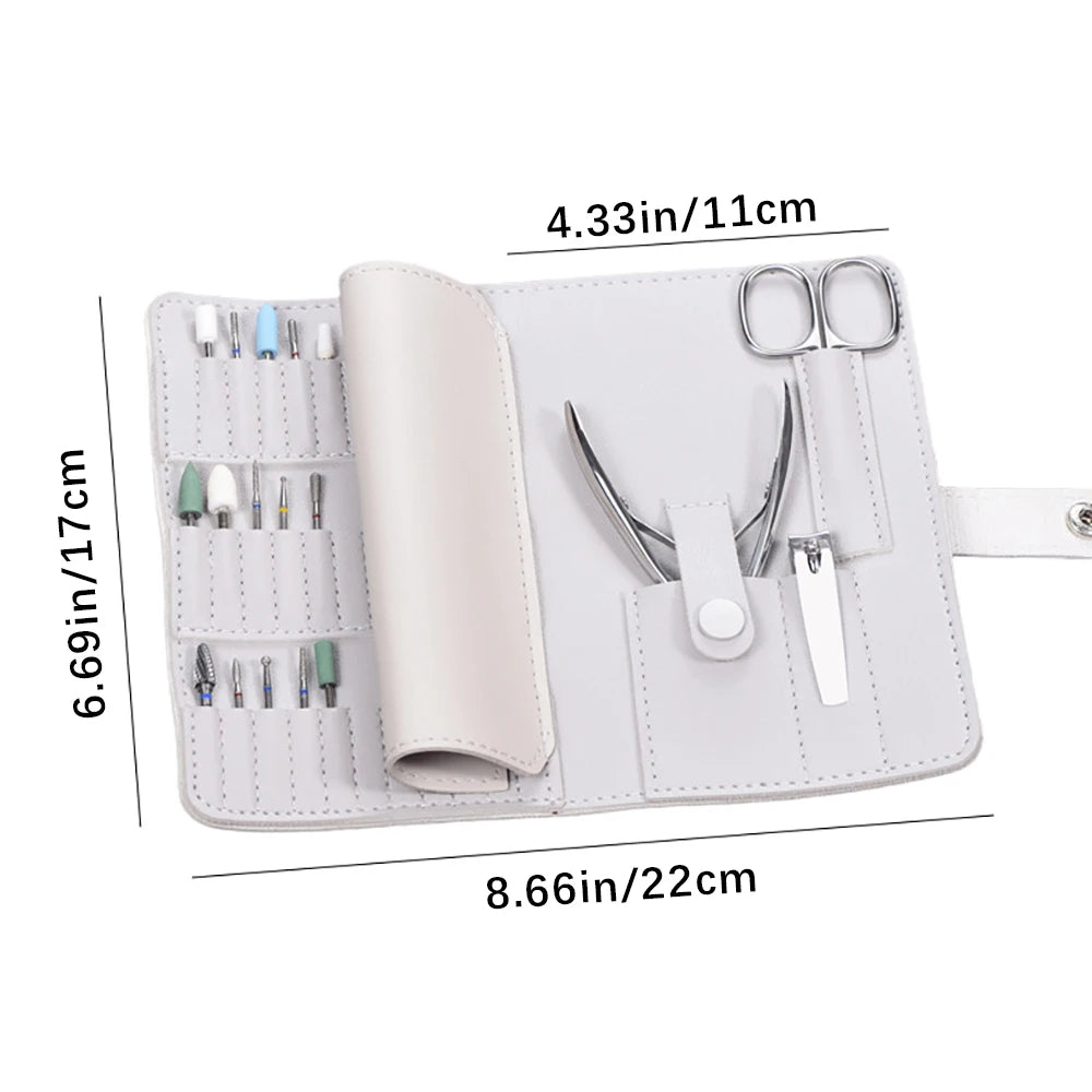 Portable Nail Case Dead Skin Clipper Polishing Head Steel Push Repair