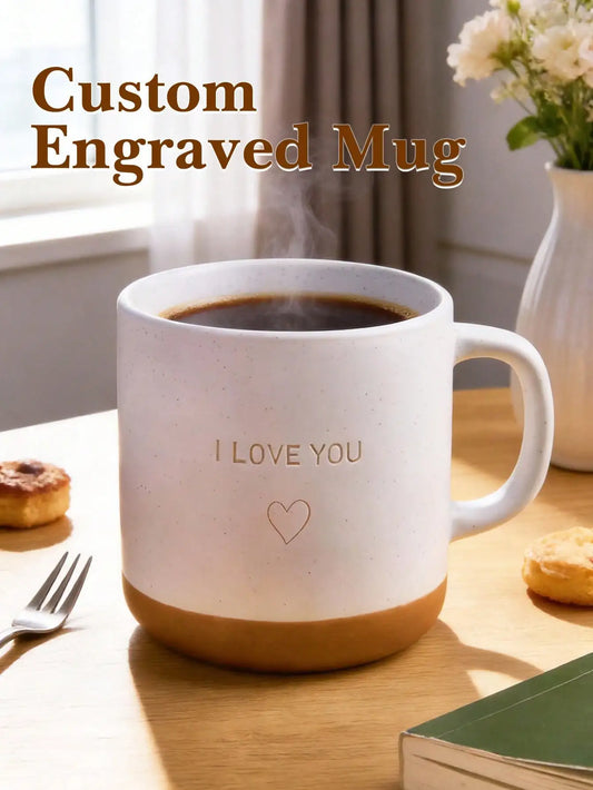 Custom Laser Engraved Ceramic Mug | Personalized Gift Personalized Ceramic Mug Peaceful Pleasures Health and Wellness