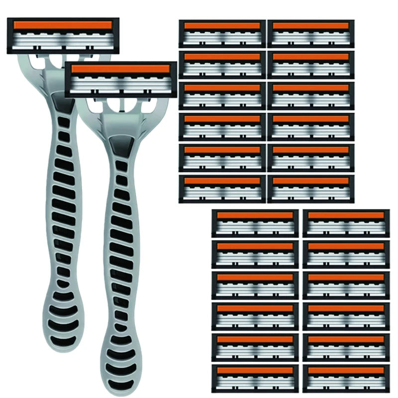 3-Blade Manual Safety Razor for Men & Women | Replaceable Head