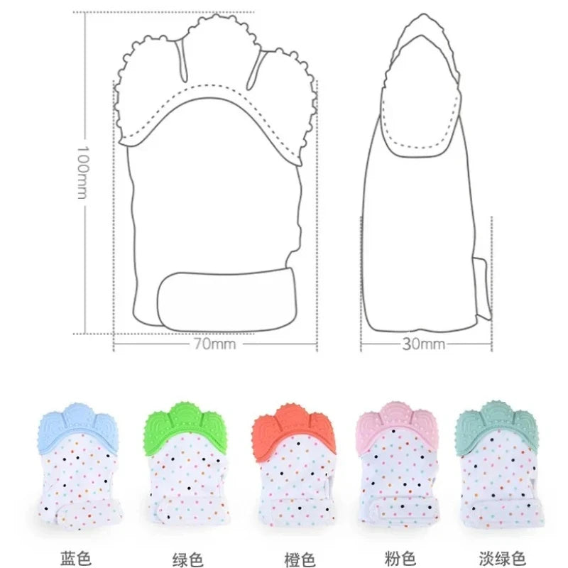 Soft Silicone Baby Tooth Glue Gloves Chewing Toy for Newborns Anti Biting Hand Gloves Teething Relief with Vocalize Design Peaceful Pleasures Health and Wellness