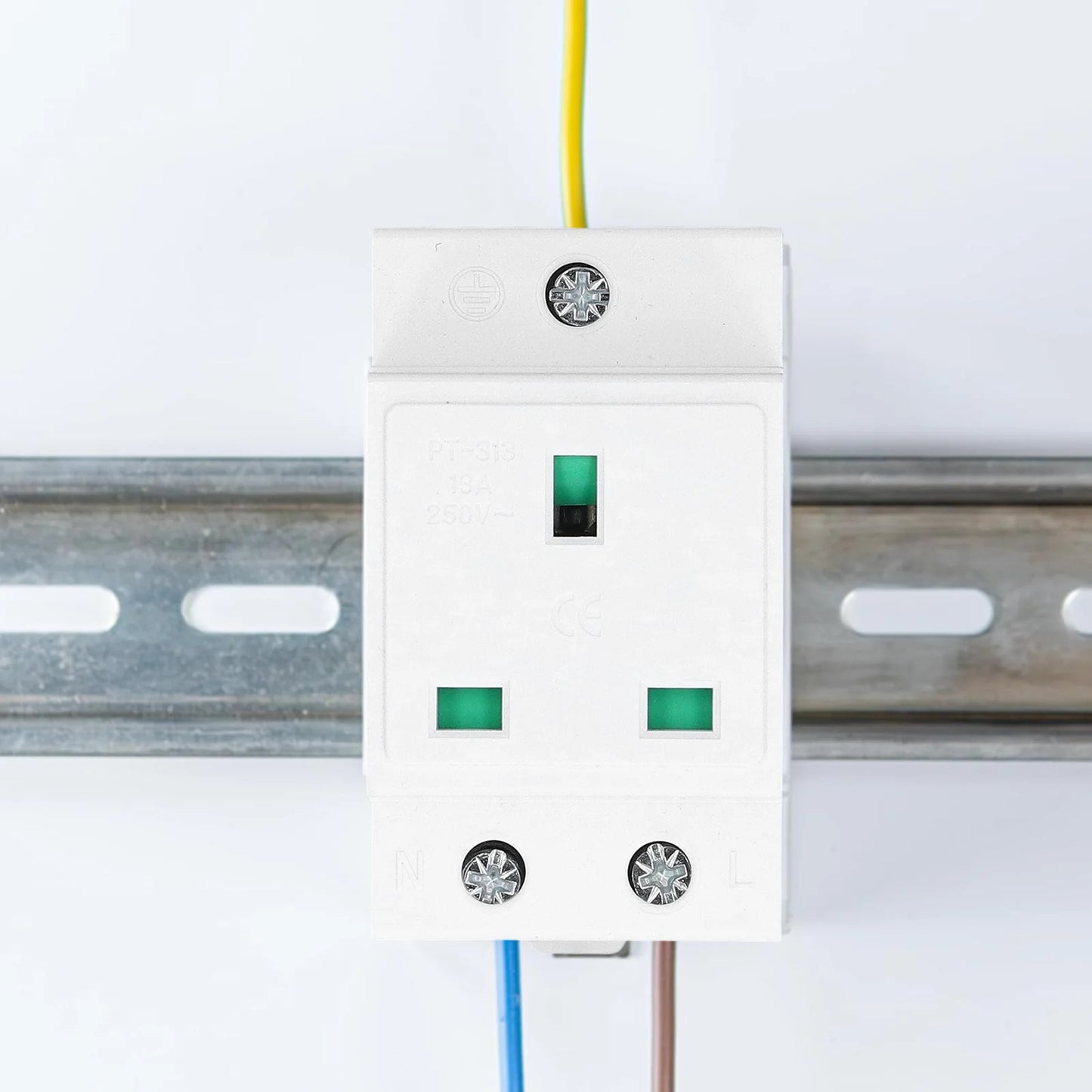 DIN Rail Socket Built in Protective Contact Contact Outlet for Distribution Panel DIN Rail Socket AC Socket Peaceful Pleasures Health and Wellness