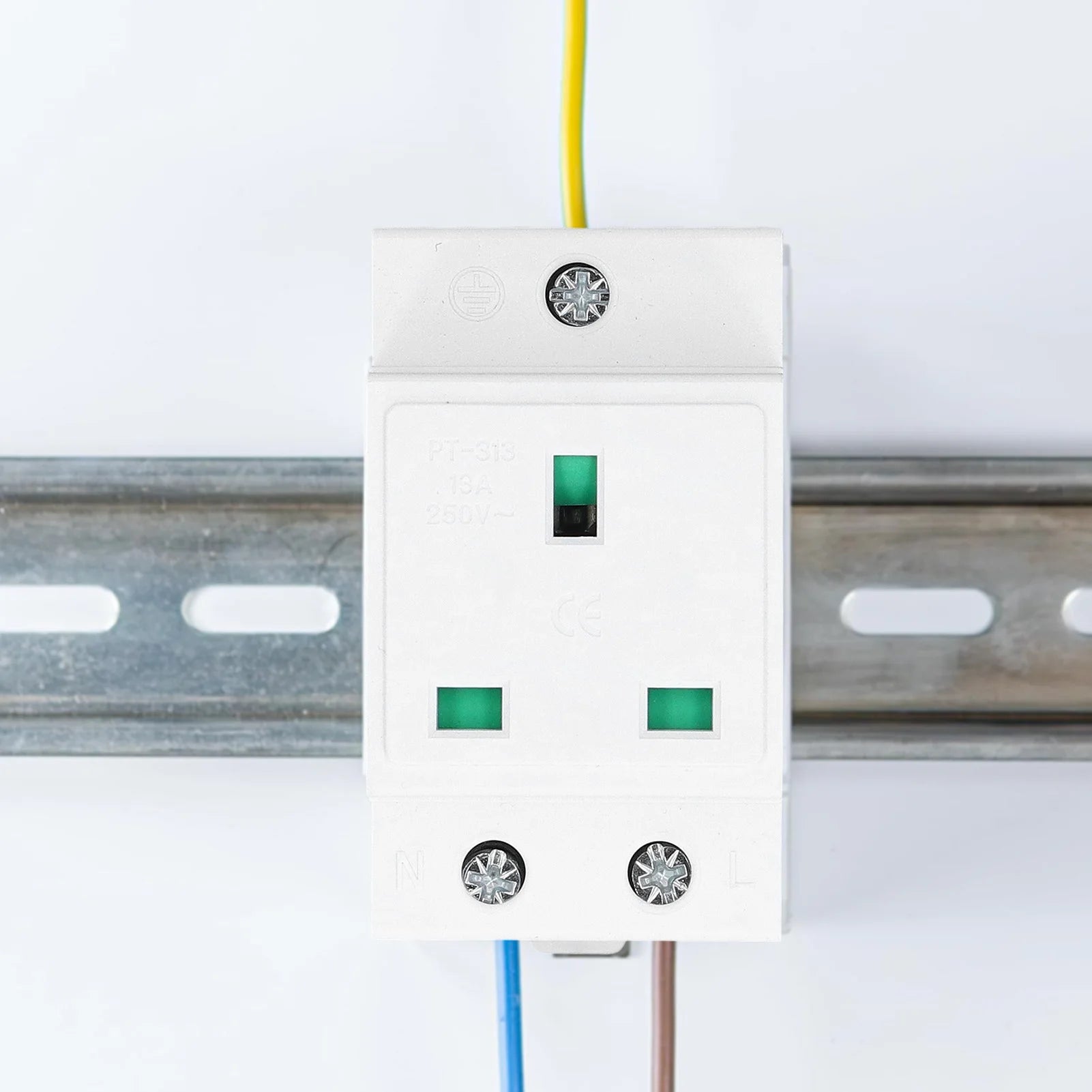 DIN Rail Socket Built in Protective Contact Contact Outlet for Distribution Panel DIN Rail Socket AC Socket Peaceful Pleasures Health and Wellness