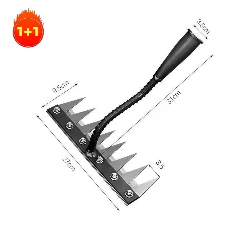 5–8 Teeth Carbon Steel Garden Rake – Detachable Multifunctional