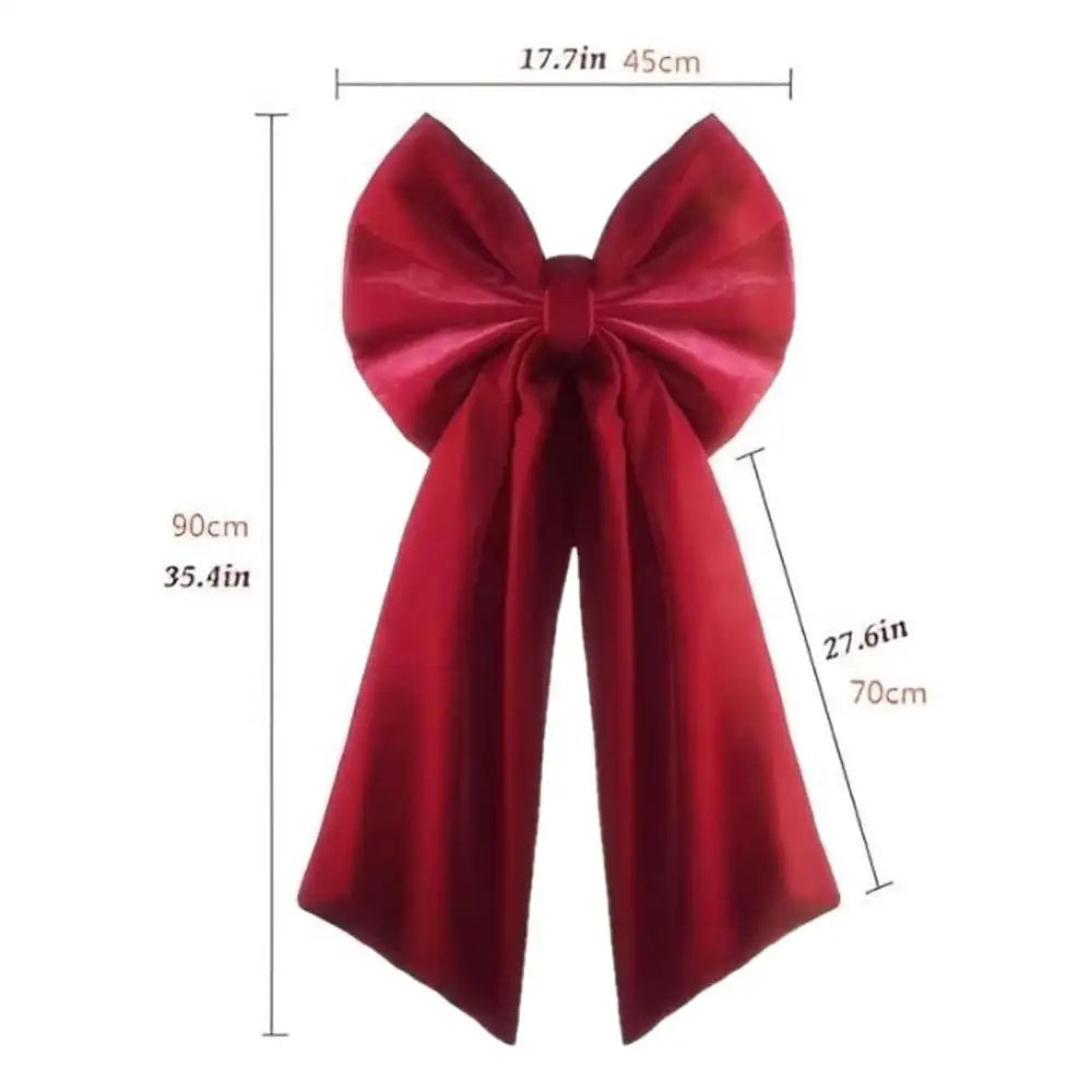 Large Red Velvet Christmas Bow Topper 36x18" | Tree & Mantel Christmas Bow Topper Peaceful Pleasures Health and Wellness Red China Mainland